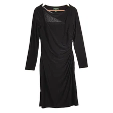 Lauren Ralph Lauren Women LongSleeve Midi Dress 10 Bodycon Party Cocktail Mesh