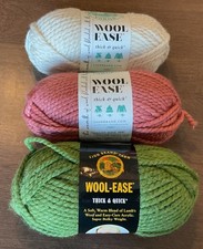 3 Skeins Lion Brand Wool-Ease Thick  Quick Yarn Mixed Lot NIP