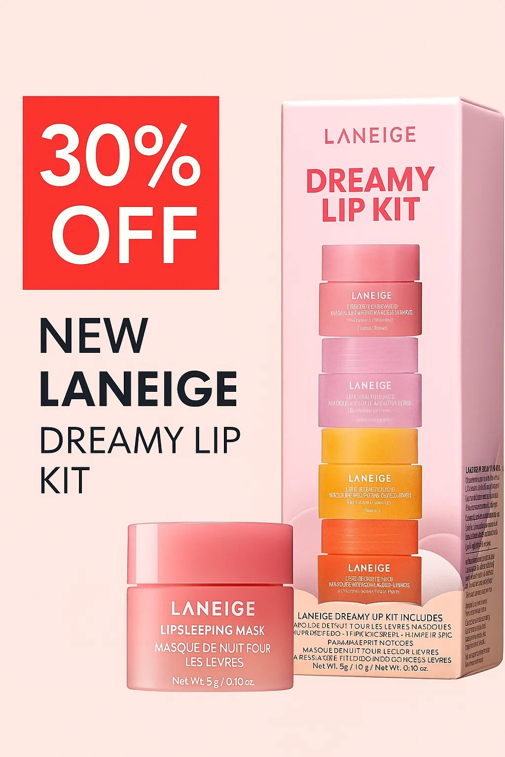 LANEIGE Lip Sleeping Mask Clear | Overnight Lip Nourishment & Hydration
