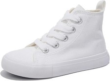 ZOOGS Childrens High-Top Canvas Sneakers -Whit - Children s Size 12