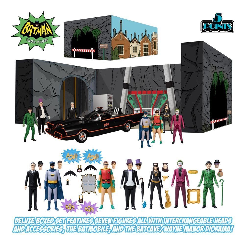 Batman Classic TV Series 1966 Deluxe Box Set 7 Action Figures Batman MEZCO OB
