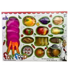 Pretend Play Kitchen Food Set Bread Fruit Burger Cake Toy Kids 35 Pcs