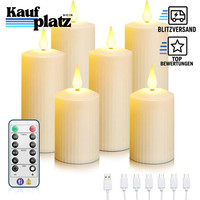 LED Kerzen Flammenlos Wiederaufladbar Mit Fernbedienung 6 StüCk Wasserdicht