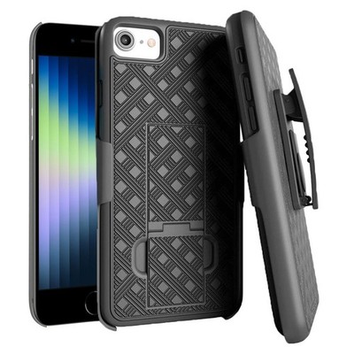 For iPhone 7/8/SE (2020)/(2022) - Case Belt Clip Holster Swivel Cover Kickstand