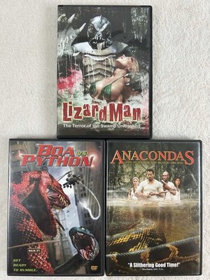 Giant Reptile Horror Movie Lot DVD Anacondas Blood Orchid Boa vs Python Lizard