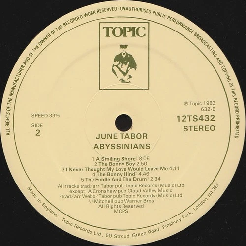June Tabor - Abyssinians (LP, Album) (Very Good (VG)) - 4379681445 image 4
