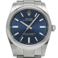 ROLEX Oyster Perpetual 34 124200 Unisex Bright Blue Stainless Steel #W1012