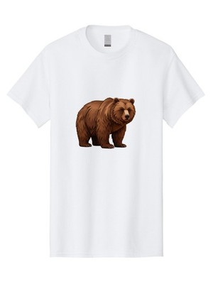 Brown-Bear-7 Mens Graphic Tee, 100% Cotton, Casual Summer Wear