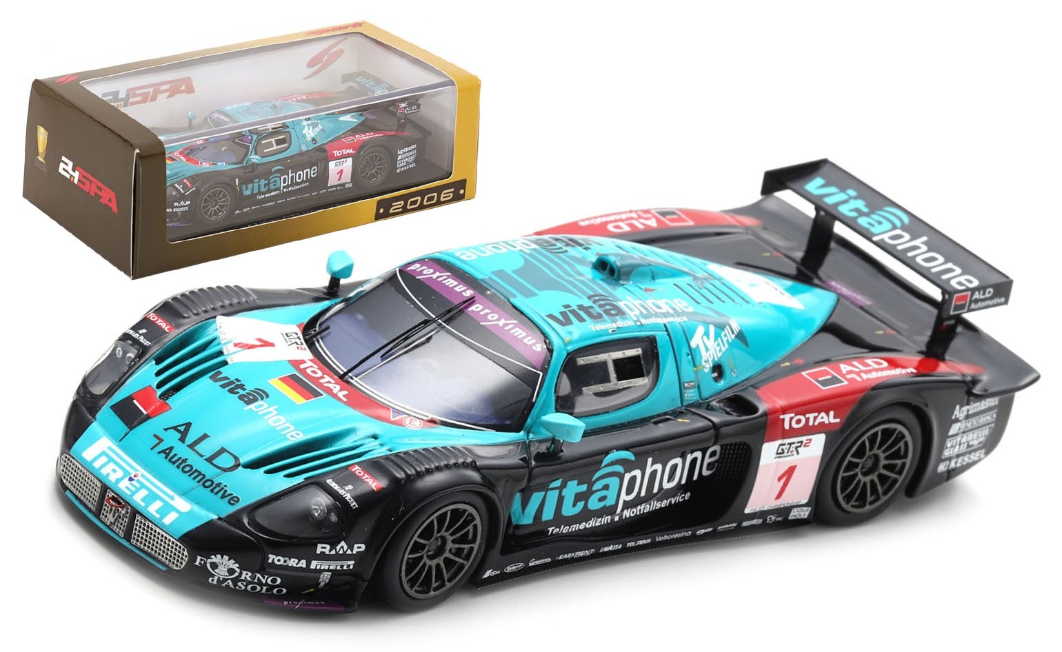 Spark 43SPA2006 Maserati MC12 GT1 'Vitaphone' Winner Spa 24hr 2006 - 1/43 Scale