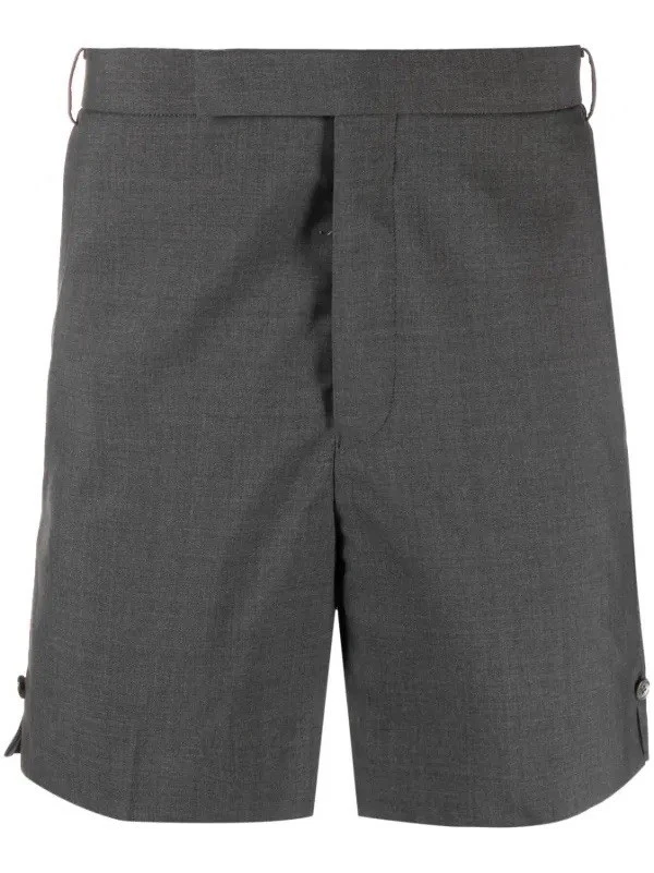 Short Mi-cuisse Thom Browne Gris Avec 4 Barres Argentées - Nylon Ripstop Transparent, Taille 2, Neuf Avec étiquettes