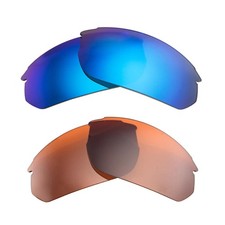 Walleva Two Pairs Polarized Lenses for Smith Parallel Max 2 - Brown  Ice Blue