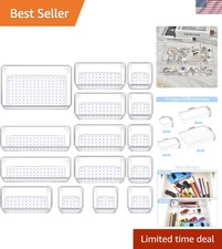 Plastic Drawer Organizer Set, 4-Size Versatile Organizer Trays  Storage