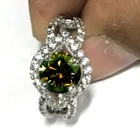 3.5 Ct Vvs1-Champagne Brown Round Moissanite Wedding Ring Sterling Silver Size 7