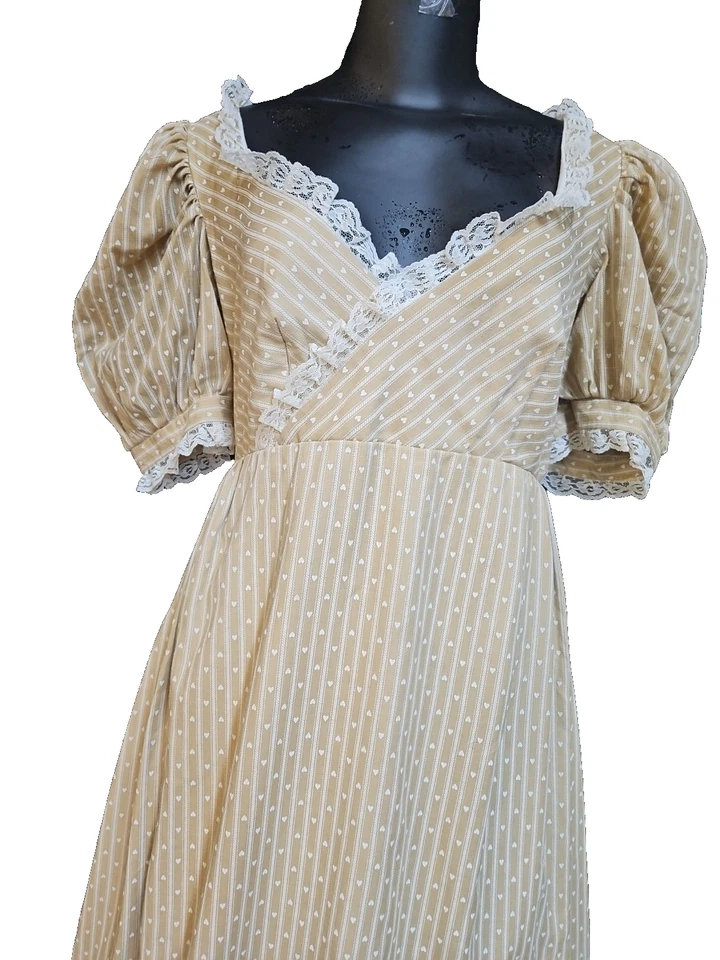 JANE AUSTEN RUST Regency Dress COTTON and lined UNDER 34" BUST  WITH FEATHER - Image 2 of 4
