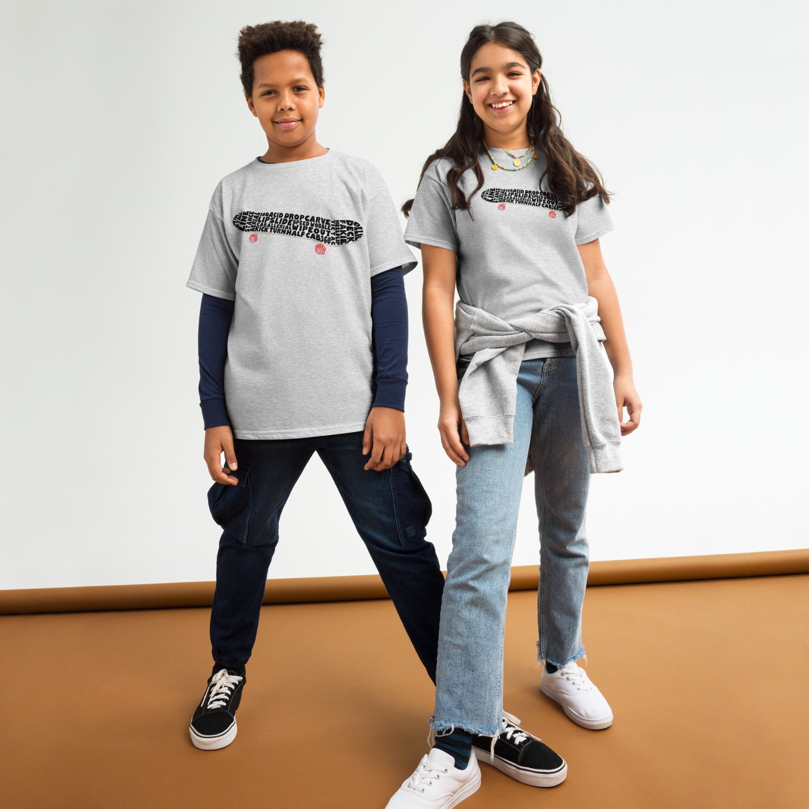 Word Art Youth T-shirt, Kids&rsquo; Skateboarding Graphic Tee