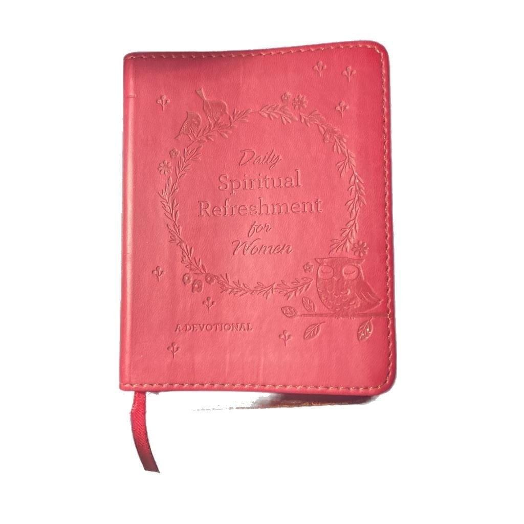 Daily Spiritual Refreshment for Women- a devotional, maroon/red leather bound
