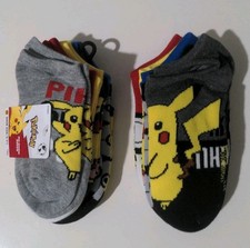 Pokemon Kids 12 Pairs of No Show Ankle Socks. Size 9-2 1/2