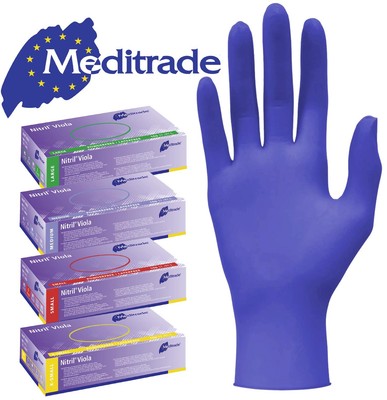 100 Meditrade Viola Nitril-Handschuhe Einmalhandschuhe lila,  XS - L