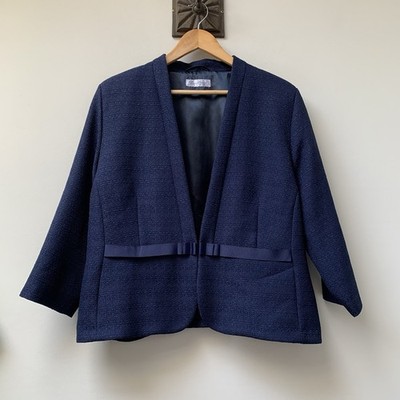 David Nieper Anlass Jacke Gr. UK 18 dunkelblau V-Ausschnitt Hochzeit formell Event