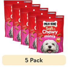 5 Pack Milk Bone Soft Chewy Mini s Dog Treats Made With Real Chicken, 4.5 oz