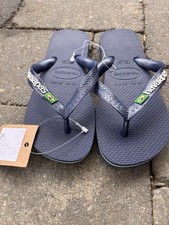 havaianas Boys Navy Blue Flag Flip Flop Sandals US 3 EU 35/36 AU 3 Rubber