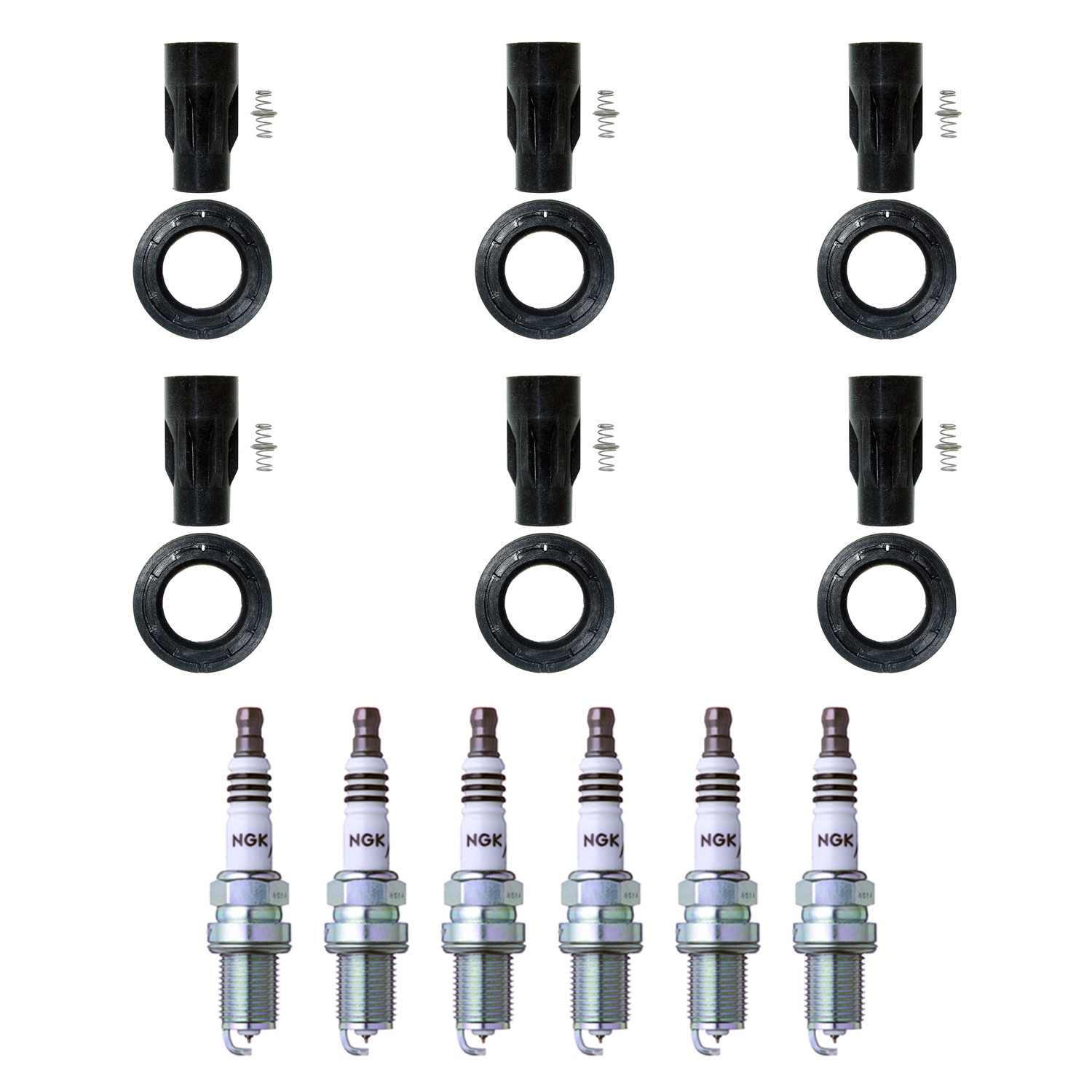 NGK 6 Iridium IX Spark Plugs 6 Coil Boots Kit for Camry ES330 RX330 Solara V6