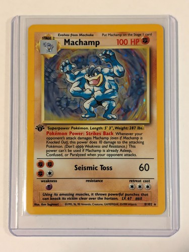 1999 Machamp Pokemon Base Set Holo Card 1st Edition 8/102 LP EXCELLENT CONDITION
