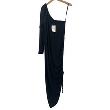 LNA CLOTHING Dress Size 1X Plus Size Milou One Shoulder Ribbed Black Curvy NWT