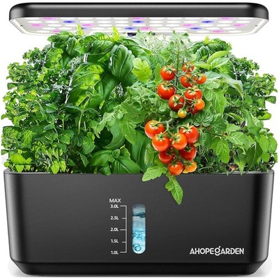 Indoor Garden Hydroponic Growing Kit - 10 Pods with Height-Adjustable LED Light