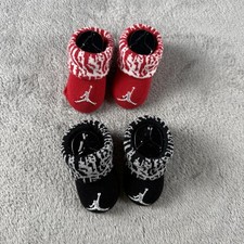 NEW Nike Air Jordan Jumpman Baby Booties Sock 2 Pack Red Black Newborn 0-6 Month