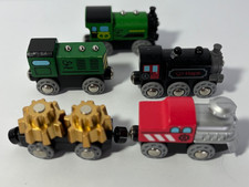 Hape Wooden Train Set Lot Brio Compatible Cogwheel E3751 Diesel Steam Engines