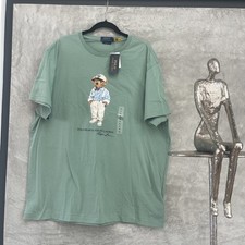 Auth.Polo Ralph Lauren Bear Captain Green T-shirt XL NEW