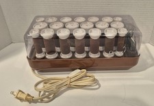 Clairol Heated Hot Rollers Travel Set FH-20 300W Brown Velvet 3/4"-1 1/4"