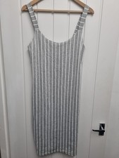BNWT Pretty Little Thing Grey and White Striped Dress Size 16