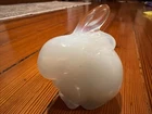 Fenton Glass Vintage Clear and White Bunny