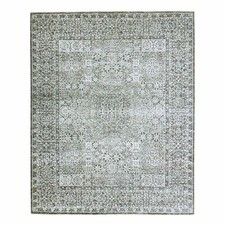 8'2"x10'2" Gray Pre Historic Mamluk Design Hand Knotted Wool Oriental Rug R76549