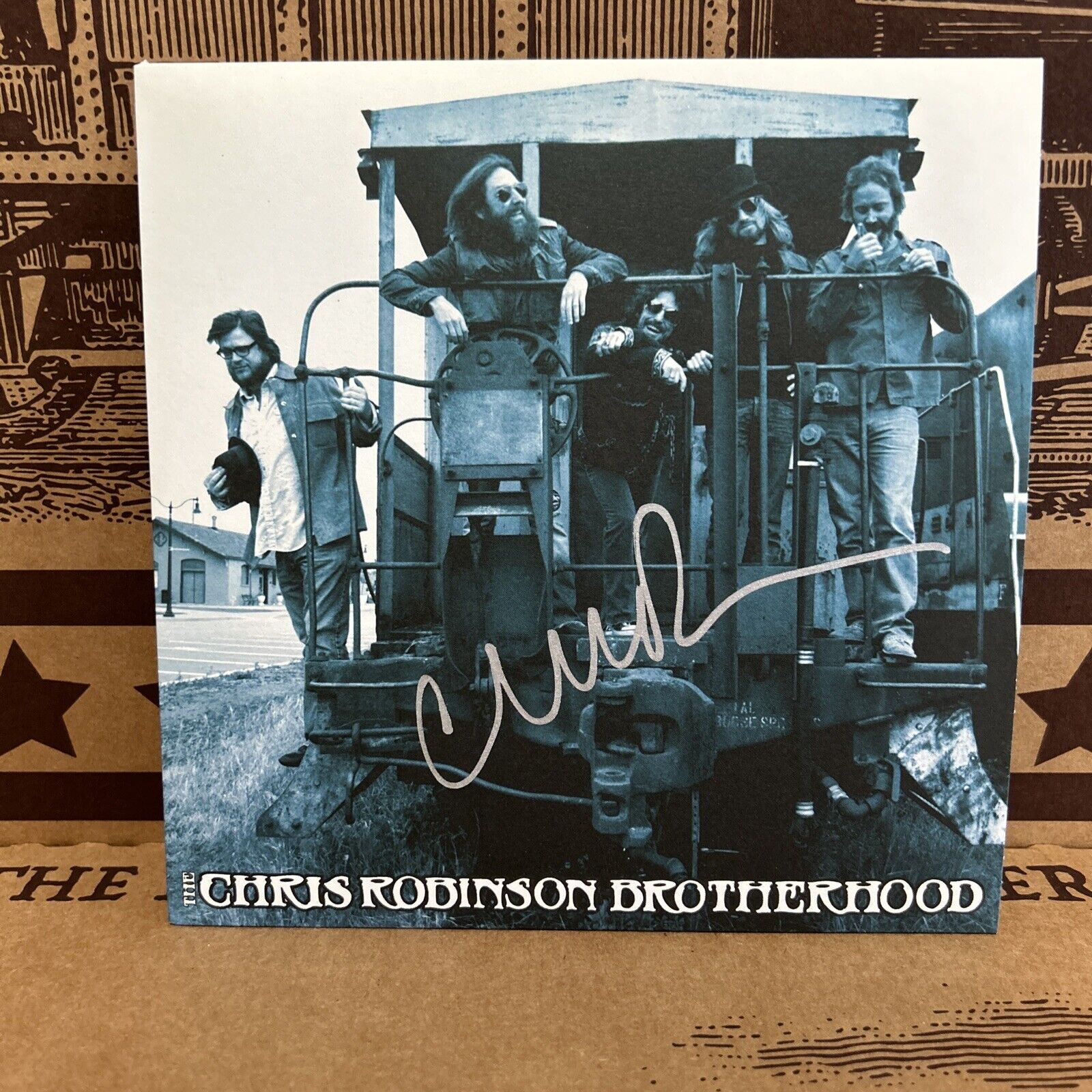 AUTOGRAPHED Signed 2012 The Chris Robinson Brotherhood 7 inch Single Blue Vinyl
