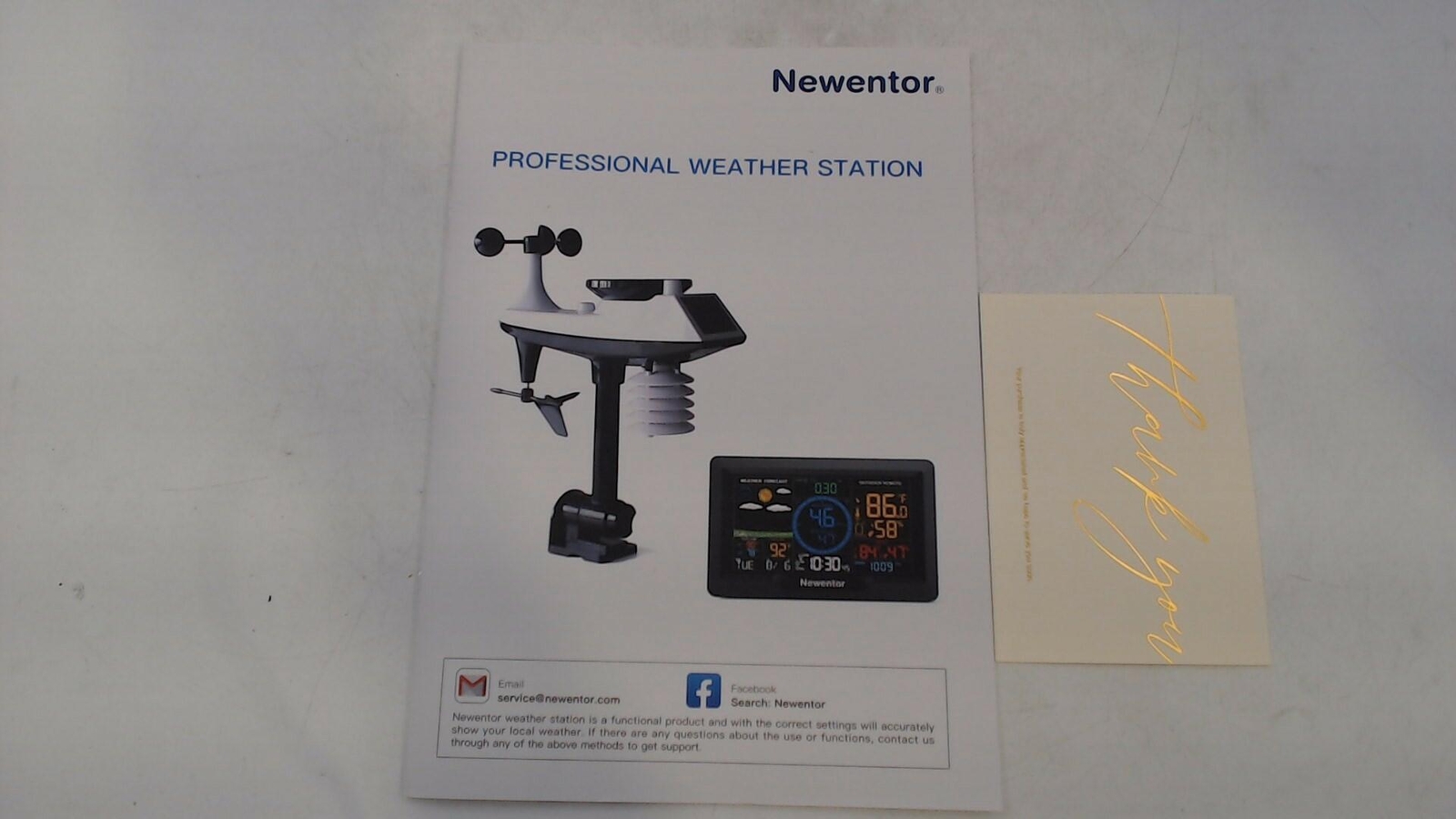 Newentor Weather Station Wireless Indoor Outdoor with Rain Gauge/Wind Gauge