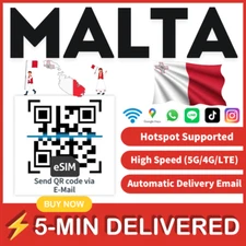 [eSIM] Malta eSIM e-SIM card Travel Sim card Tarjeta eSIM Dato Data only 🛜A+