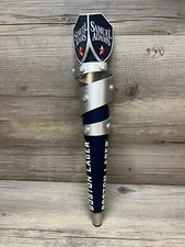 Samuel Adams Beer Tap Handle Boston Lager Silver Blue Spiral Bar Draught 13"