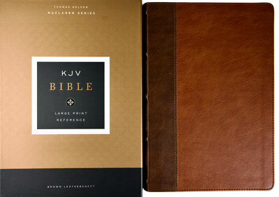 KJV Bible Maclaren Series LARGE-Print Verse-by-Verse Reference Brown Leathersoft