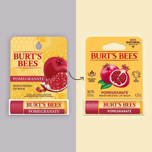 Burt's Bees 100% Natural Moisturizing Lip Balm, Pomegranate with Beeswax and - Picture 2 of 9