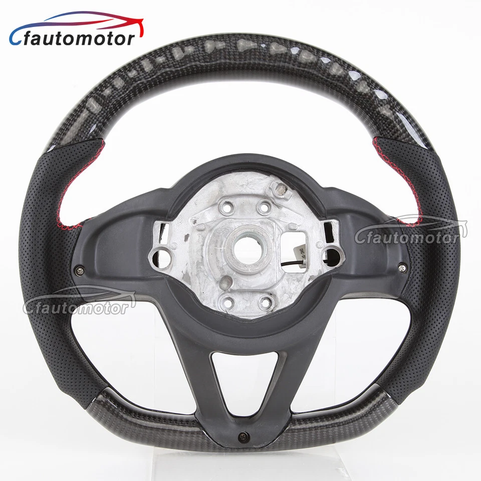 Volante LED de fibra de carbono real apto para McLaren 540C 570 600LT 720S con moldura Foto 3 de 4