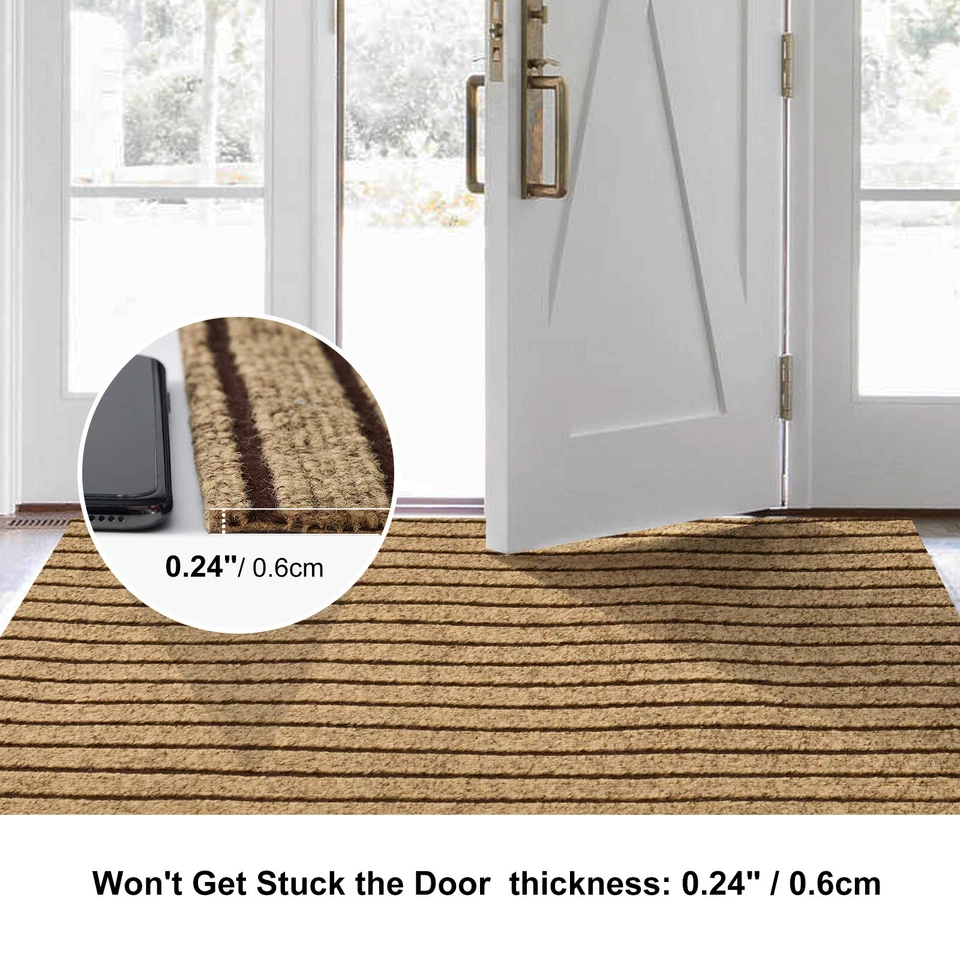 Entryway Runner Rug Indoor Outdoor - Extra Long Hall Rugs Runners Non Slip Brown - Image 3 of 4