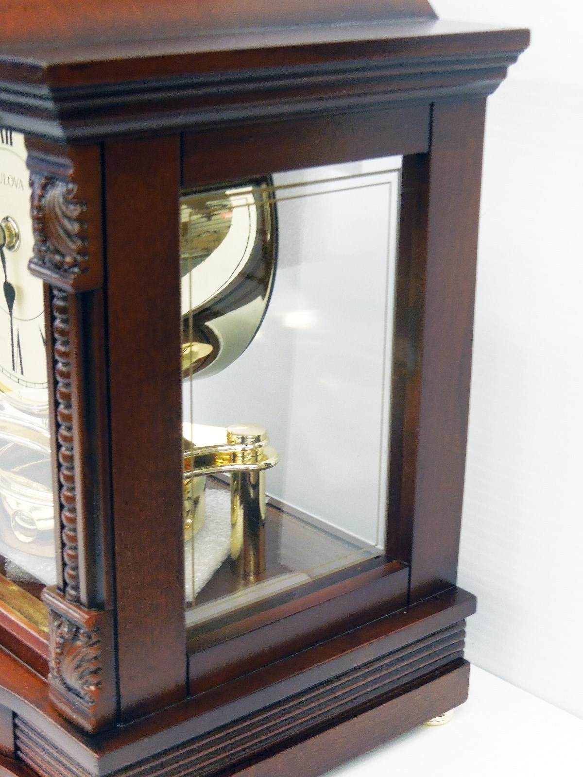 BULOVA MANTEL CLOCK THE BARDWELLIN ANTIQUE WALNUT FINISH B1987 eBay