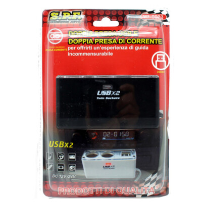 Caricabatterie Auto Boss Con Doppia USB Veloce &ndash; Spina Accendisigari 12V, LED, Design Lusso