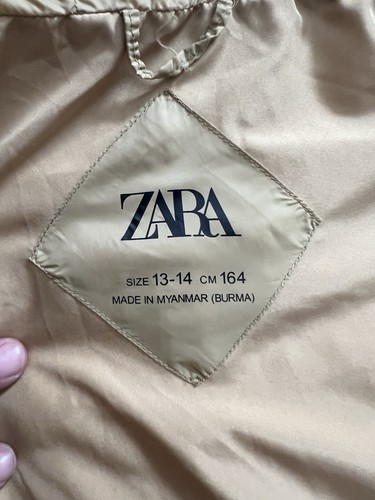 Yellow Zara Quilted Coat Teenage Girl Size 13-14 - Picture 8 of 8