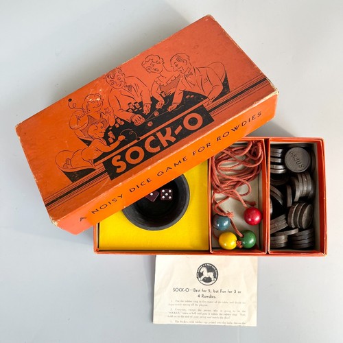 SOCK-O A Vintage Dice Game for Rowdies, 1940 Vintage, Complete in Original Box - Picture 13 of 17