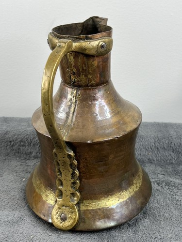 Massive Kupfer Middle Eastern Farm Ewer / Krug Vase handgehämmert Vintage - Bild 2 von 13