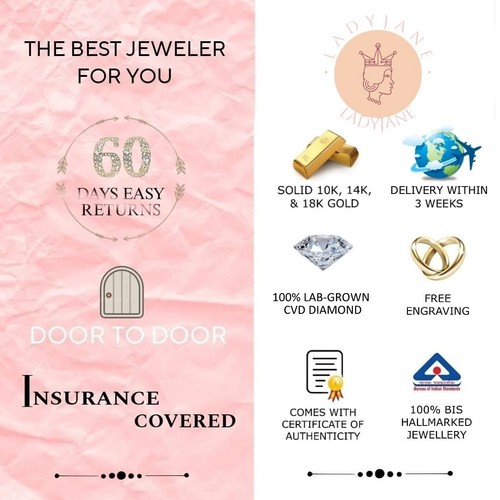 0.67CT Oval & Round Cut Lab Grown Diamond Women Engagement Ring In 10K Rose Gold - Picture 6 of 7